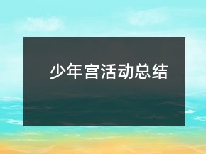 少年宮活動總結(jié)