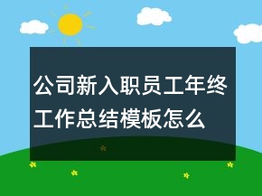 公司新入職員工年終工作總結(jié)模板怎么寫(xiě)
