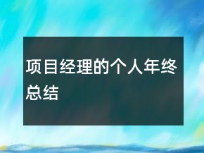 項(xiàng)目經(jīng)理的個(gè)人年終總結(jié)