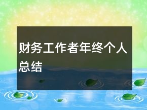 財務工作者年終個人總結