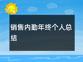 銷售內(nèi)勤年終個(gè)人總結(jié)