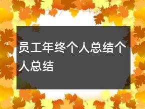 員工年終個人總結(jié)個人總結(jié)