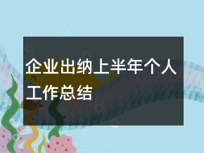 企業(yè)出納上半年個人工作總結(jié)