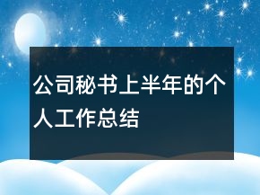 公司秘書(shū)上半年的個(gè)人工作總結(jié)