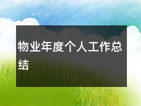 物業(yè)年度個(gè)人工作總結(jié)