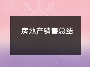房地產銷售總結