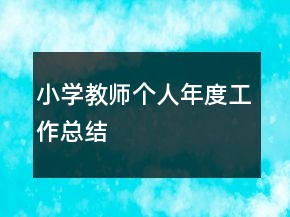 小學(xué)教師個(gè)人年度工作總結(jié)