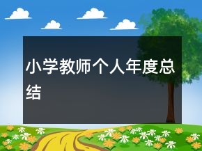 小學(xué)教師個人年度總結(jié)