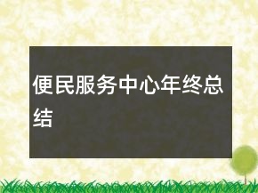 便民服務(wù)中心年終總結(jié)