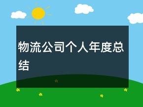 物流公司個人年度總結(jié)