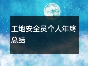工地安全員個(gè)人年終總結(jié)