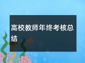 高校教師年終考核總結(jié)