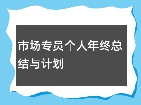 市場專員個人年終總結與計劃