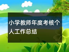 小學教師年度考核個人工作總結