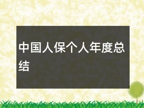 中國人保個人年度總結(jié)