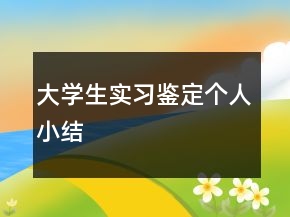 大學(xué)生實(shí)習(xí)鑒定個(gè)人小結(jié)