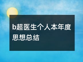 b超醫(yī)生個(gè)人本年度思想總結(jié)