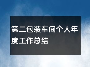第二包裝車間個(gè)人年度工作總結(jié)