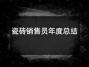 瓷磚銷售員年度總結