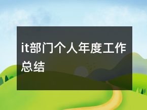 it部門個人年度工作總結