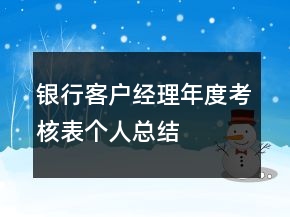銀行客戶經(jīng)理年度考核表個人總結(jié)