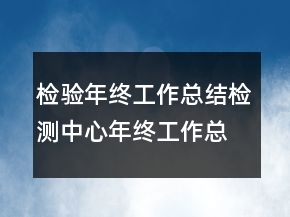 檢驗?zāi)杲K工作總結(jié)檢測中心年終工作總結(jié)