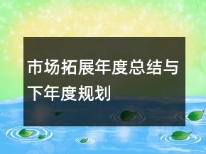 市場拓展年度總結(jié)與下年度規(guī)劃