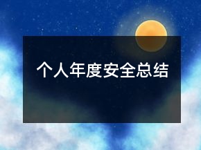 個(gè)人年度安全總結(jié)
