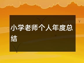 小學(xué)老師個人年度總結(jié)