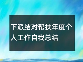 下派結(jié)對(duì)幫扶年度個(gè)人工作自我總結(jié)