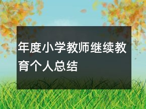 年度小學(xué)教師繼續(xù)教育個(gè)人總結(jié)