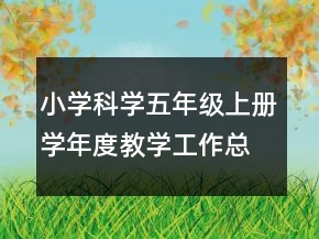 小學(xué)科學(xué)五年級上冊學(xué)年度教學(xué)工作總結(jié)