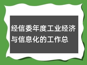經(jīng)信委年度工業(yè)經(jīng)濟與信息化的工作總結