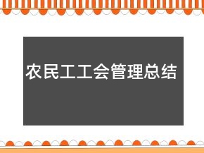 農(nóng)民工工會管理總結(jié)