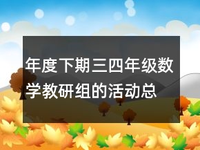 年度下期三四年級(jí)數(shù)學(xué)教研組的活動(dòng)總結(jié)