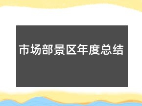 市場(chǎng)部景區(qū)年度總結(jié)