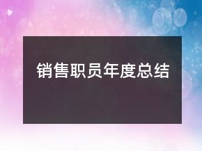 銷售職員年度總結(jié)