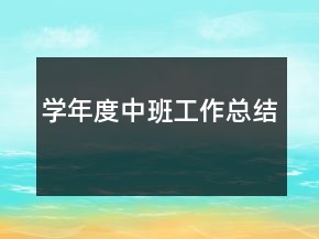 學年度中班工作總結(jié)