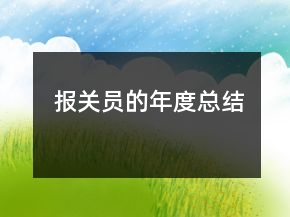 報關(guān)員的年度總結(jié)