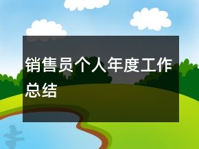 銷售員個人年度工作總結