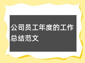 公司員工年度的工作總結范文