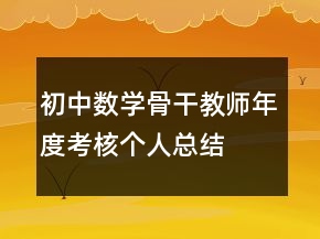 初中數(shù)學(xué)骨干教師年度考核個人總結(jié)
