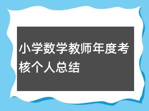 小學(xué)數(shù)學(xué)教師年度考核個(gè)人總結(jié)