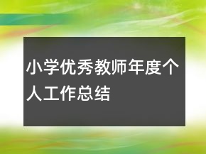 小學(xué)優(yōu)秀教師年度個(gè)人工作總結(jié)