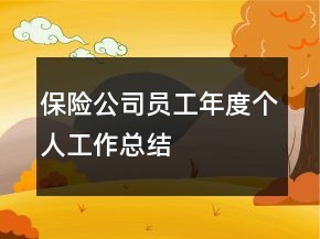 保險(xiǎn)公司員工年度個(gè)人工作總結(jié)