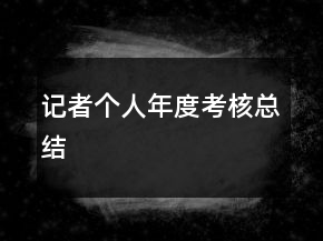 記者個(gè)人年度考核總結(jié)