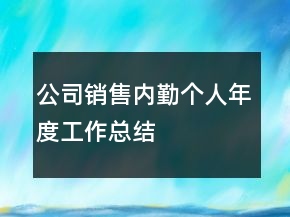 公司銷(xiāo)售內(nèi)勤個(gè)人年度工作總結(jié)