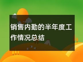 銷售內(nèi)勤的半年度工作情況總結(jié)