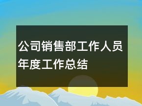 公司銷(xiāo)售部工作人員年度工作總結(jié)