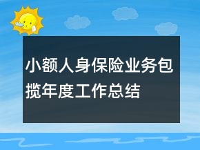 小額人身保險(xiǎn)業(yè)務(wù)包攬年度工作總結(jié)